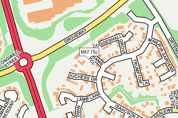 MK7 7SJ map - OS OpenMap – Local (Ordnance Survey)