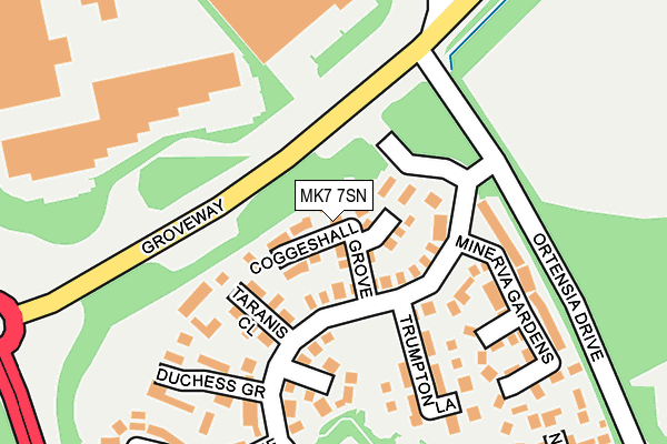 MK7 7SN map - OS OpenMap – Local (Ordnance Survey)