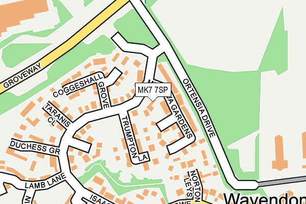 MK7 7SP map - OS OpenMap – Local (Ordnance Survey)