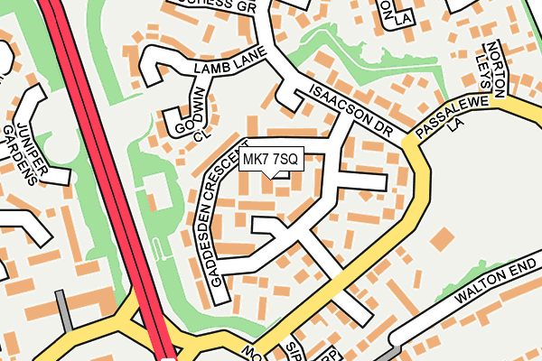 MK7 7SQ map - OS OpenMap – Local (Ordnance Survey)