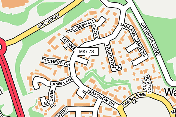 MK7 7ST map - OS OpenMap – Local (Ordnance Survey)