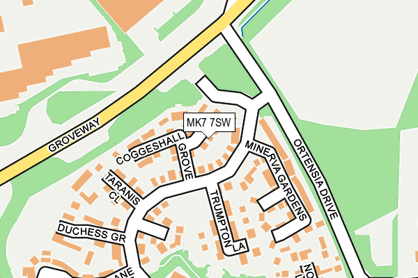 MK7 7SW map - OS OpenMap – Local (Ordnance Survey)