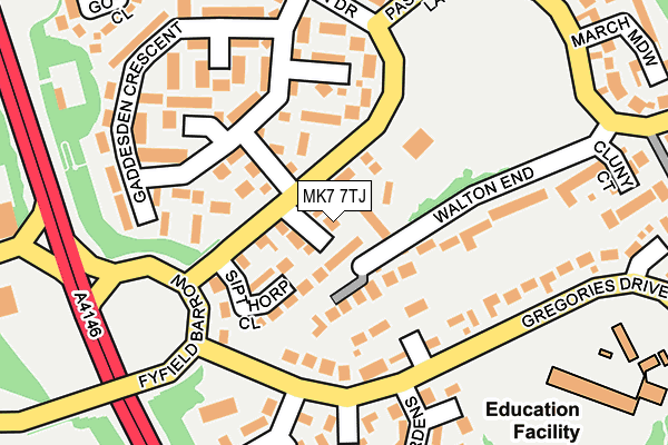 MK7 7TJ map - OS OpenMap – Local (Ordnance Survey)