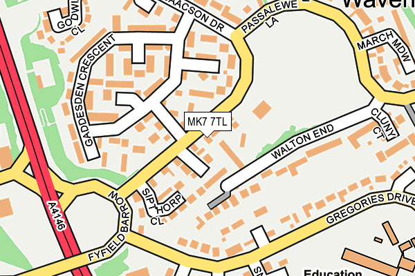 MK7 7TL map - OS OpenMap – Local (Ordnance Survey)