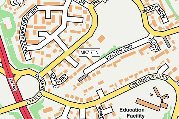 MK7 7TN map - OS OpenMap – Local (Ordnance Survey)