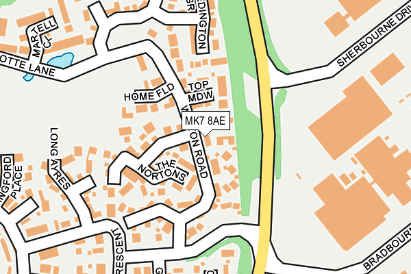 MK7 8AE map - OS OpenMap – Local (Ordnance Survey)