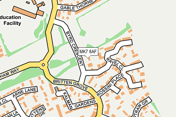 MK7 8AF map - OS OpenMap – Local (Ordnance Survey)