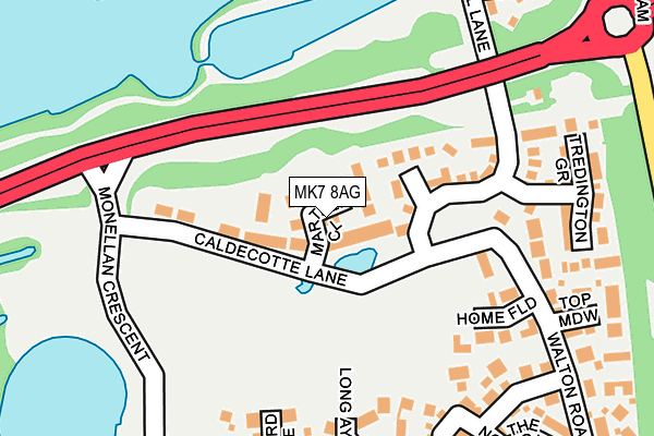 MK7 8AG map - OS OpenMap – Local (Ordnance Survey)