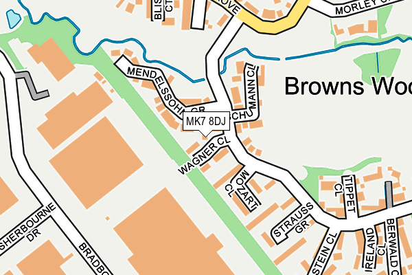 MK7 8DJ map - OS OpenMap – Local (Ordnance Survey)