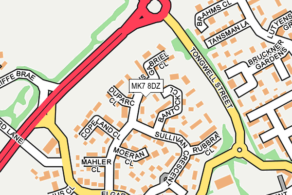 MK7 8DZ map - OS OpenMap – Local (Ordnance Survey)