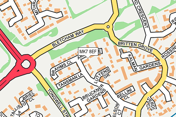 MK7 8EF map - OS OpenMap – Local (Ordnance Survey)