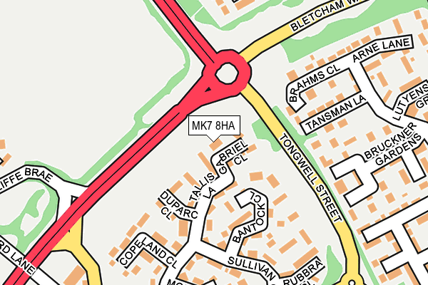 MK7 8HA map - OS OpenMap – Local (Ordnance Survey)