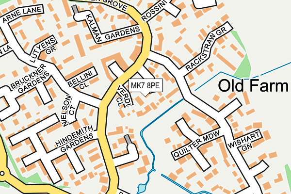 MK7 8PE map - OS OpenMap – Local (Ordnance Survey)