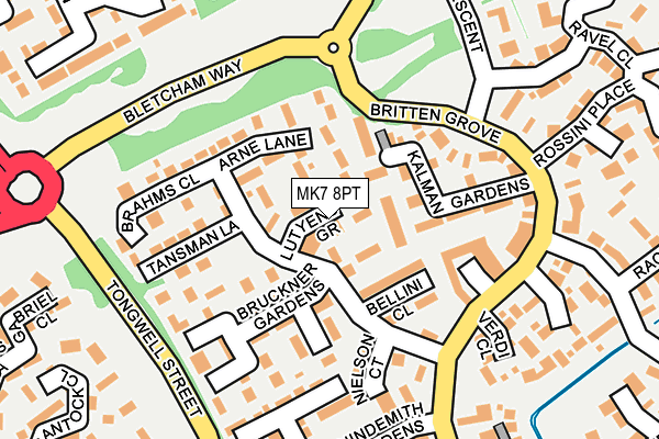 MK7 8PT map - OS OpenMap – Local (Ordnance Survey)