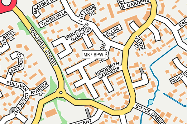 MK7 8PW map - OS OpenMap – Local (Ordnance Survey)