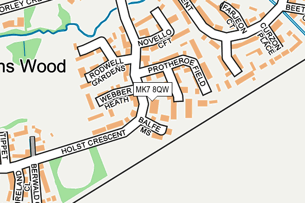 MK7 8QW map - OS OpenMap – Local (Ordnance Survey)