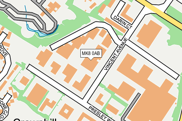 MK8 0AB map - OS OpenMap – Local (Ordnance Survey)