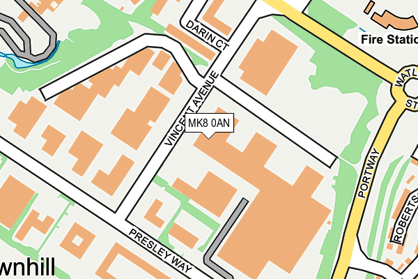 MK8 0AN map - OS OpenMap – Local (Ordnance Survey)