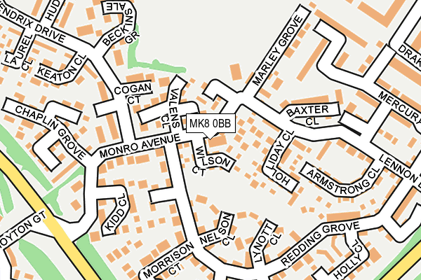 MK8 0BB map - OS OpenMap – Local (Ordnance Survey)