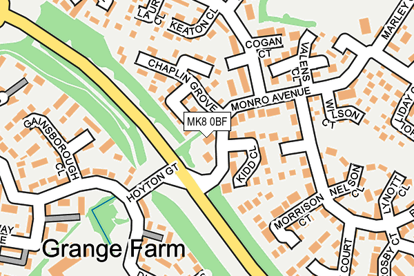 MK8 0BF map - OS OpenMap – Local (Ordnance Survey)