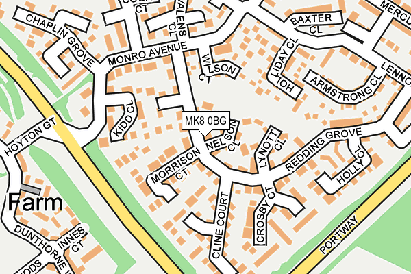 MK8 0BG map - OS OpenMap – Local (Ordnance Survey)