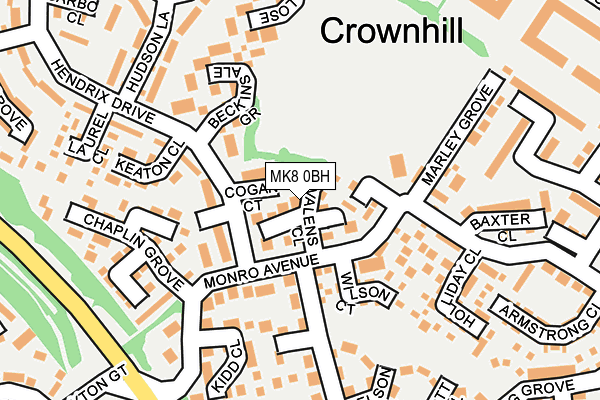 MK8 0BH map - OS OpenMap – Local (Ordnance Survey)