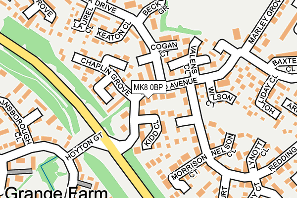 MK8 0BP map - OS OpenMap – Local (Ordnance Survey)