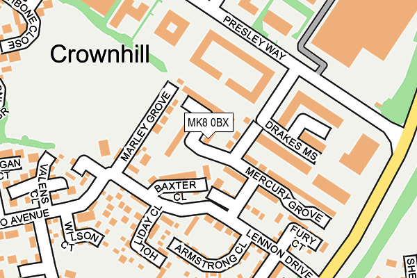 MK8 0BX map - OS OpenMap – Local (Ordnance Survey)