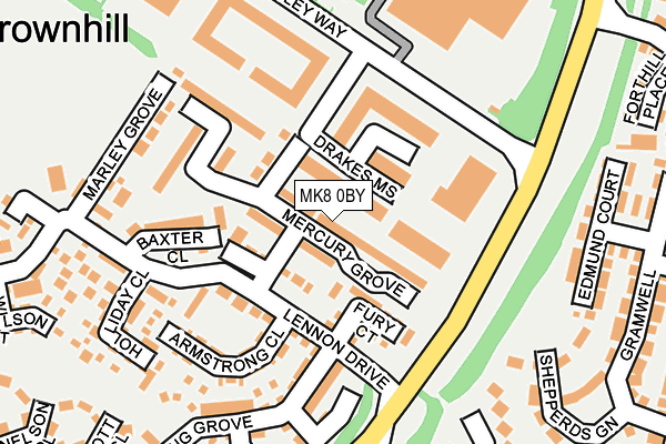 MK8 0BY map - OS OpenMap – Local (Ordnance Survey)