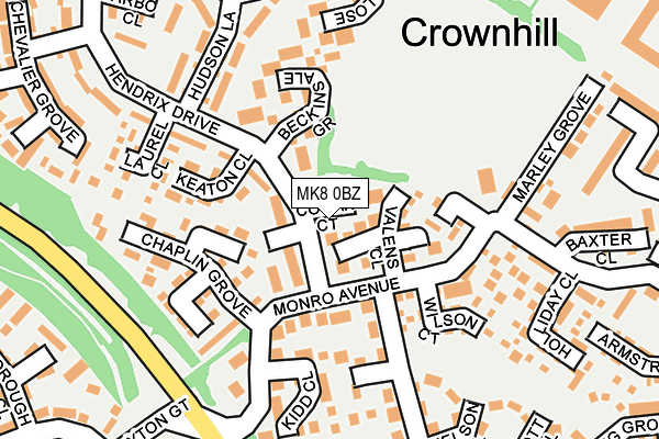 MK8 0BZ map - OS OpenMap – Local (Ordnance Survey)