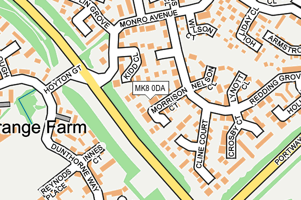 MK8 0DA map - OS OpenMap – Local (Ordnance Survey)