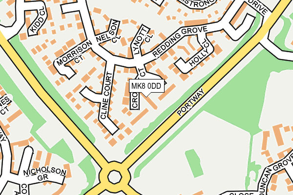 MK8 0DD map - OS OpenMap – Local (Ordnance Survey)