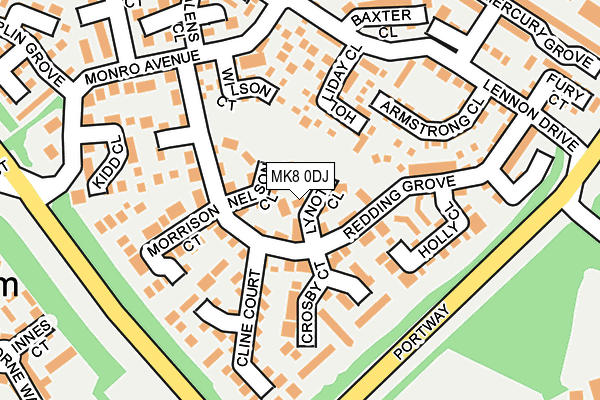 MK8 0DJ map - OS OpenMap – Local (Ordnance Survey)
