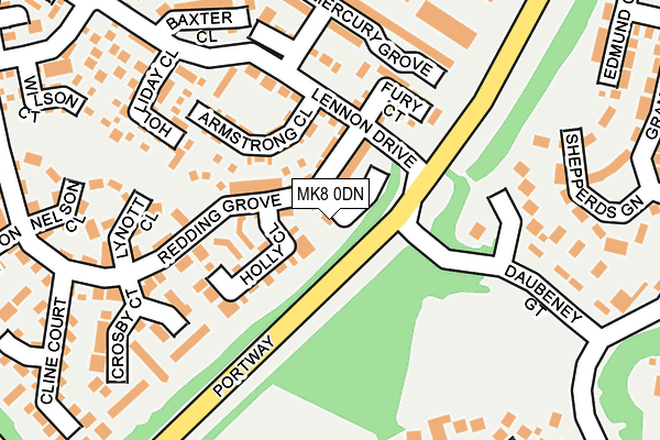 MK8 0DN map - OS OpenMap – Local (Ordnance Survey)