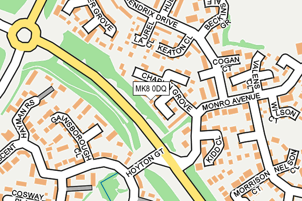 MK8 0DQ map - OS OpenMap – Local (Ordnance Survey)