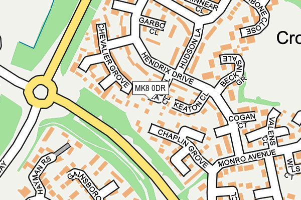 MK8 0DR map - OS OpenMap – Local (Ordnance Survey)