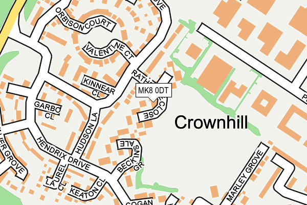 MK8 0DT map - OS OpenMap – Local (Ordnance Survey)