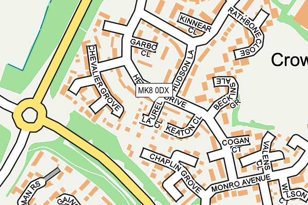 MK8 0DX map - OS OpenMap – Local (Ordnance Survey)