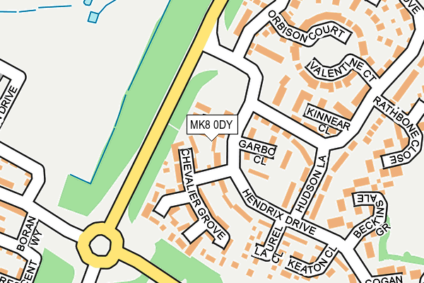 MK8 0DY map - OS OpenMap – Local (Ordnance Survey)