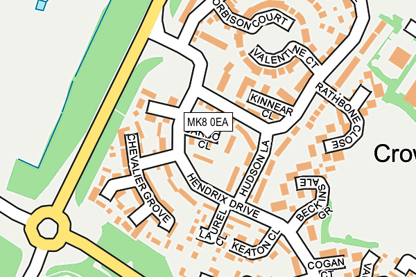 MK8 0EA map - OS OpenMap – Local (Ordnance Survey)