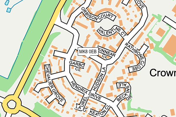 MK8 0EB map - OS OpenMap – Local (Ordnance Survey)