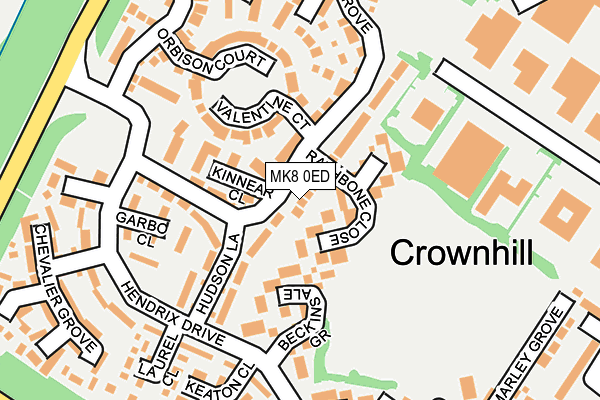 MK8 0ED map - OS OpenMap – Local (Ordnance Survey)