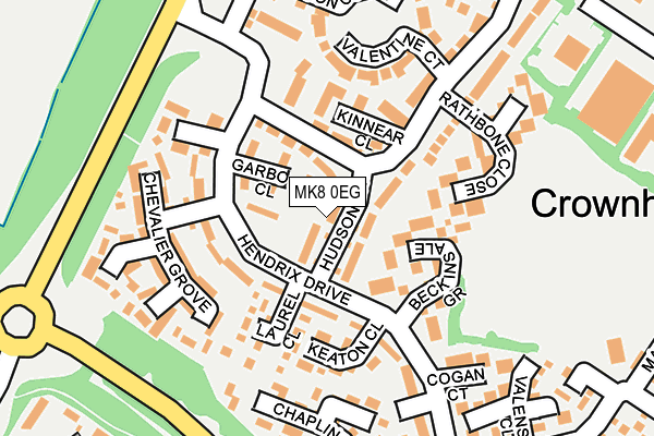 MK8 0EG map - OS OpenMap – Local (Ordnance Survey)