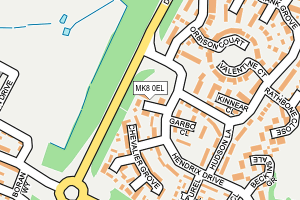 MK8 0EL map - OS OpenMap – Local (Ordnance Survey)