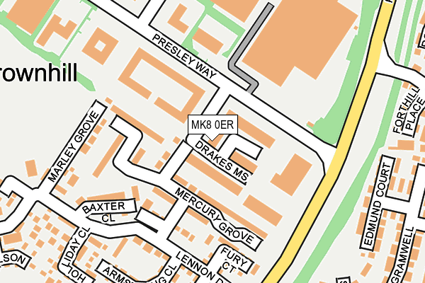 MK8 0ER map - OS OpenMap – Local (Ordnance Survey)
