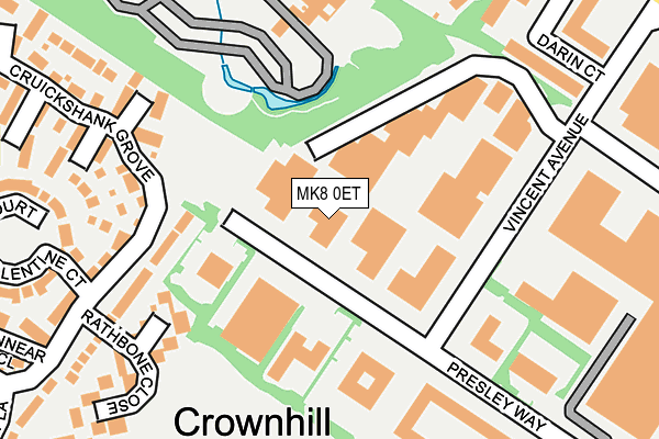 MK8 0ET map - OS OpenMap – Local (Ordnance Survey)