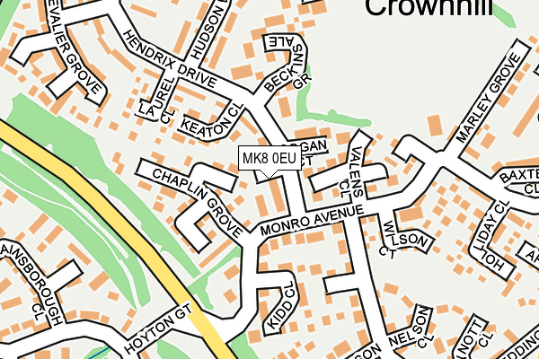 MK8 0EU map - OS OpenMap – Local (Ordnance Survey)