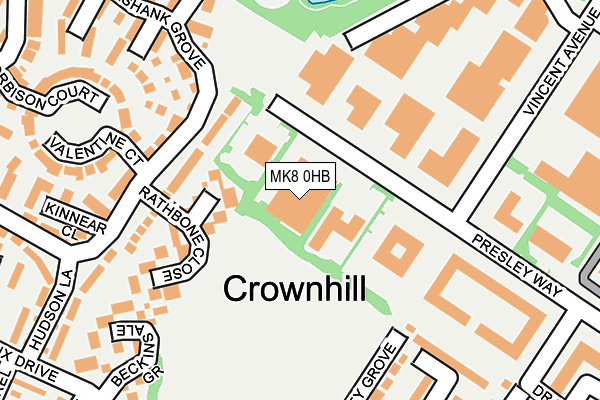 MK8 0HB map - OS OpenMap – Local (Ordnance Survey)