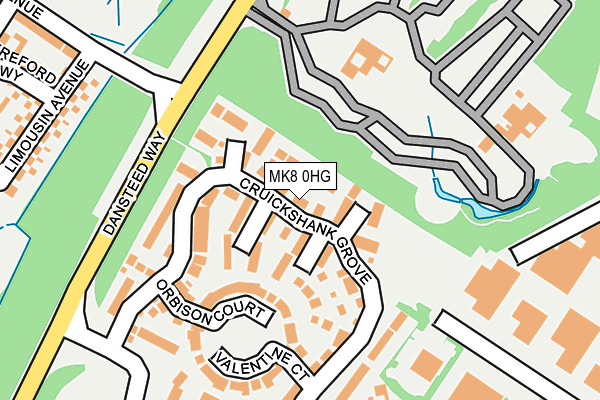 MK8 0HG map - OS OpenMap – Local (Ordnance Survey)