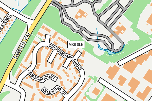 MK8 0LE map - OS OpenMap – Local (Ordnance Survey)